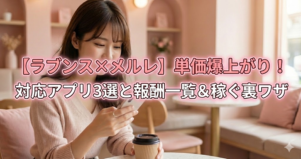 「【ラブンス×メルレ】単価爆上がり！対応アプリ3選と報酬一覧＆稼ぐ裏ワザ」